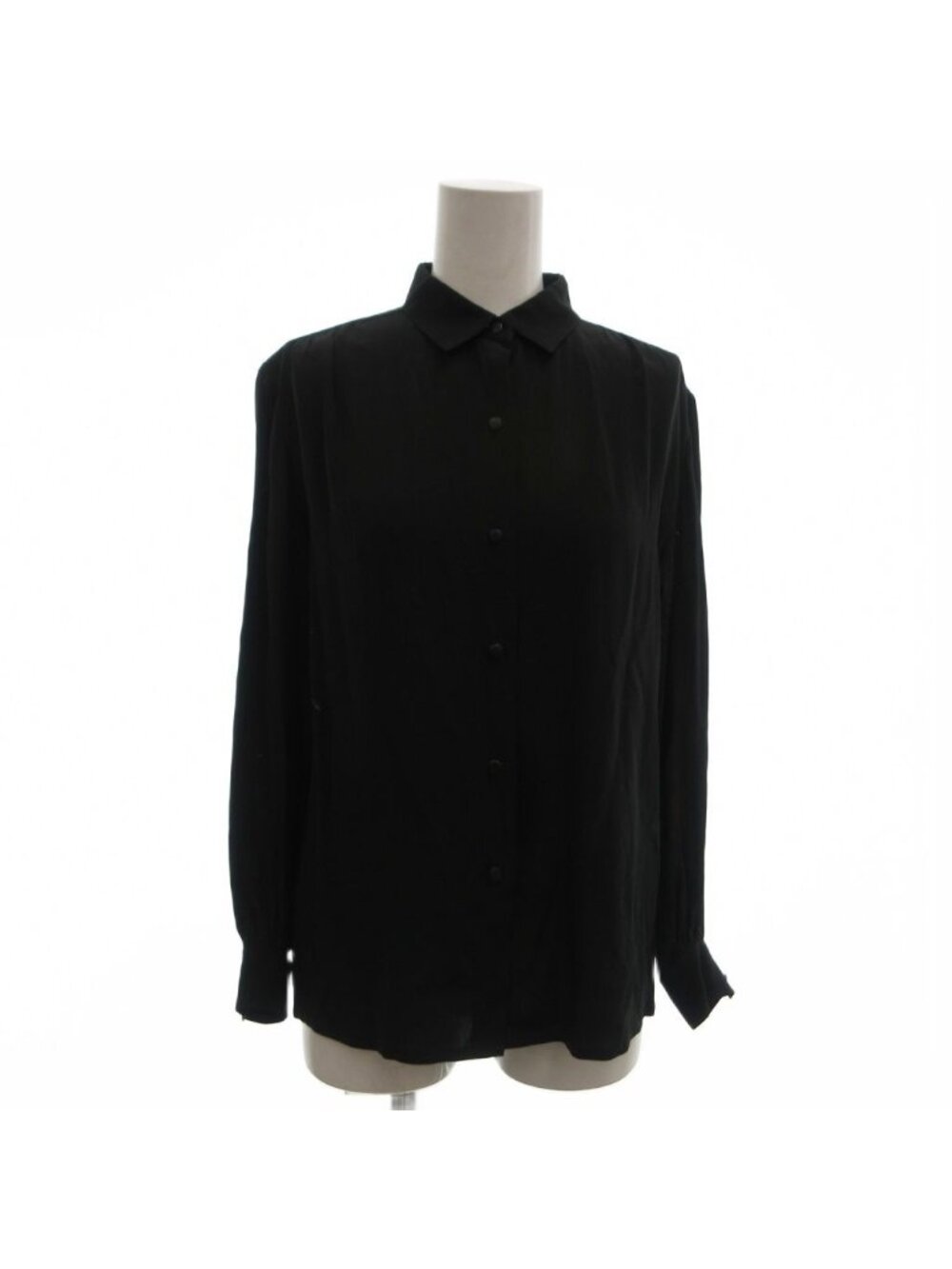 Dior Vintage Shirt Blouse Regular Color Long Sleeve Drape Silk Black M